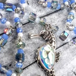 Seahorse Pendant Handbeaded Chain Necklace